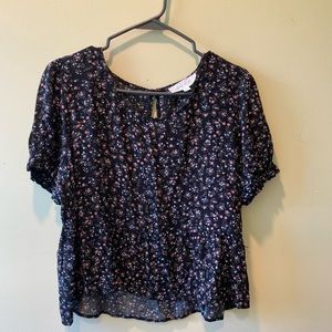 Black with flowers blouse